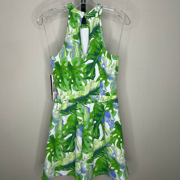 Madden NYC Halter Romper-Small 3-5 juniors-with shorts, tropical, cutouts,summer - Picture 6 of 8